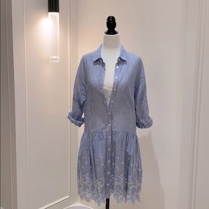 Heartloom Blue and White Striped Shirtdress